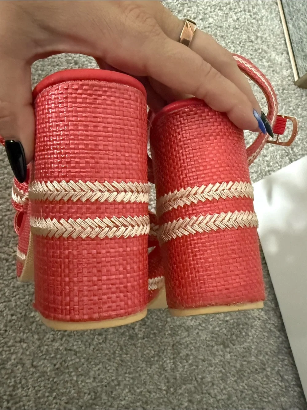 Beach by Matisse Red Raffia Wedges